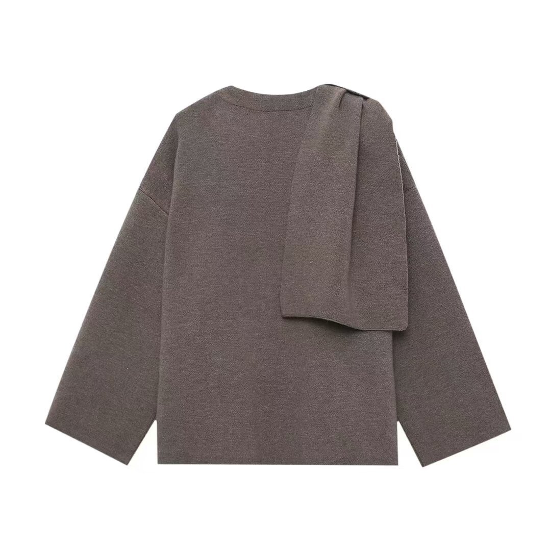 Women's Knit Scarf Short Cardigan Coat