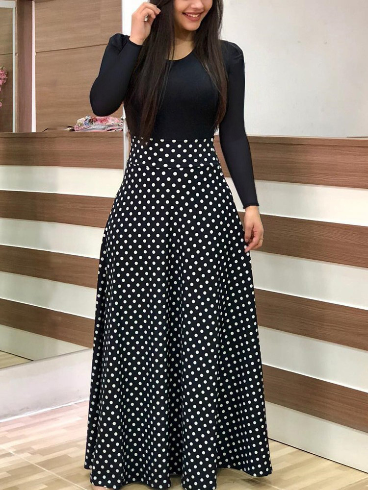 Floral Print Colorblock Long & Short Sleeve Dress