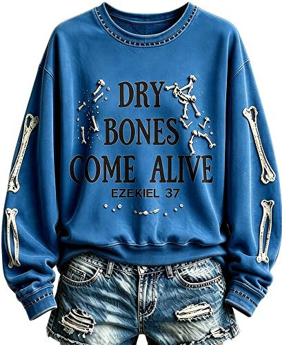 Bone Letter Print Crewneck Long Sleeve Pullover Sweatshirt