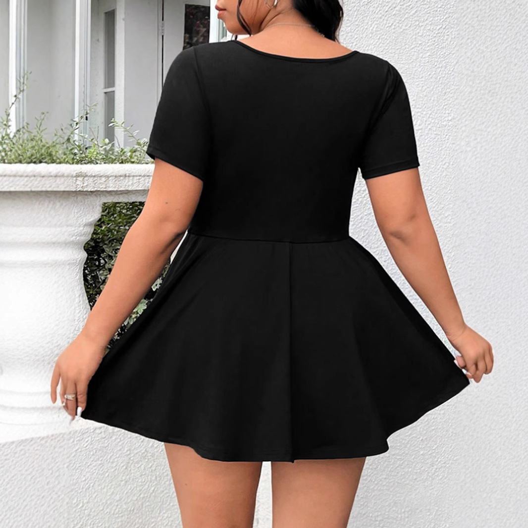 Women's Sexy Low-Cut Two-Piece Dress Set with High Waist and Built-In Shorts