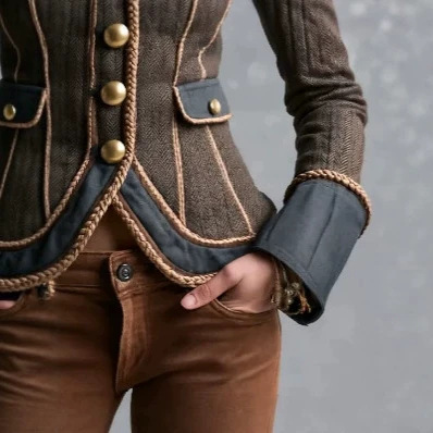 Retro Woven Trim Jacket