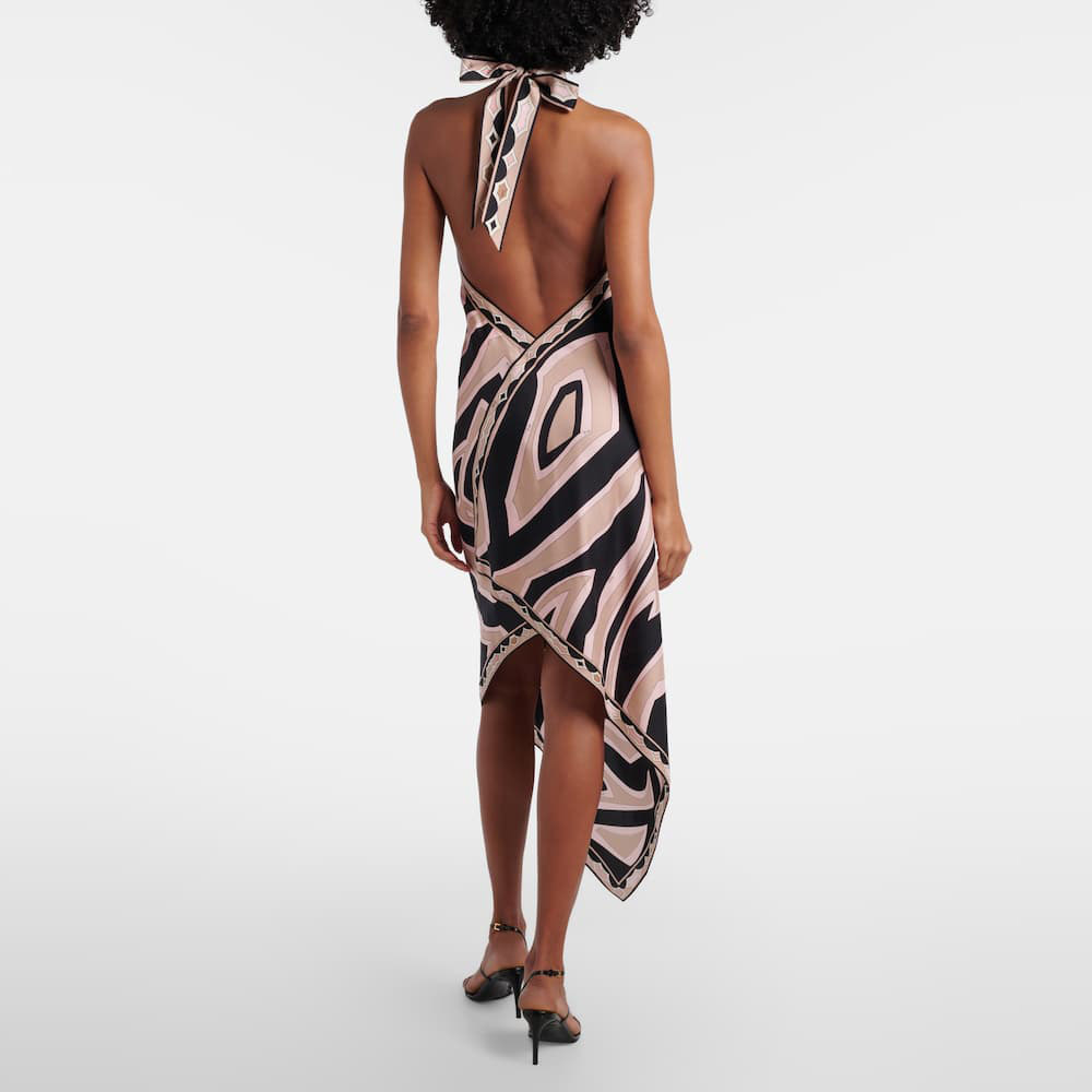 Zebra Print Halter Sleeveless Bodycon Maxi Dress