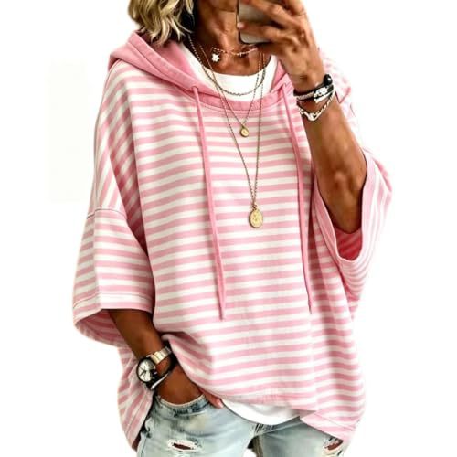 Women's Striped Print Casual Hoodie