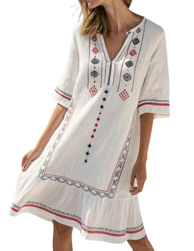Women's Striped Floral Print Midi Dress Deep V-Neck Sleeveless Slim Fit