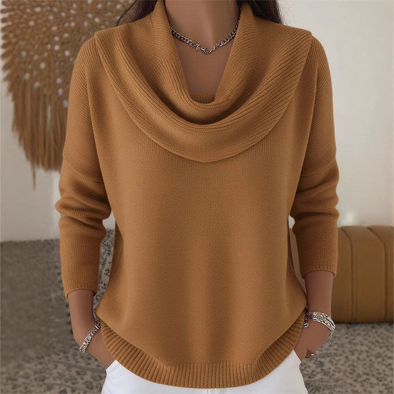 Women's Solid Color Long Sleeve Knit Sweater