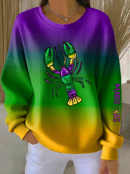 Iris Royal Print Women's Crewneck Sweatshirt