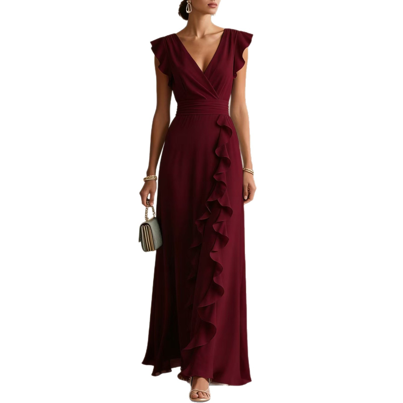 Women's Light Luxury French Style Solid Color Slim Fit Dress