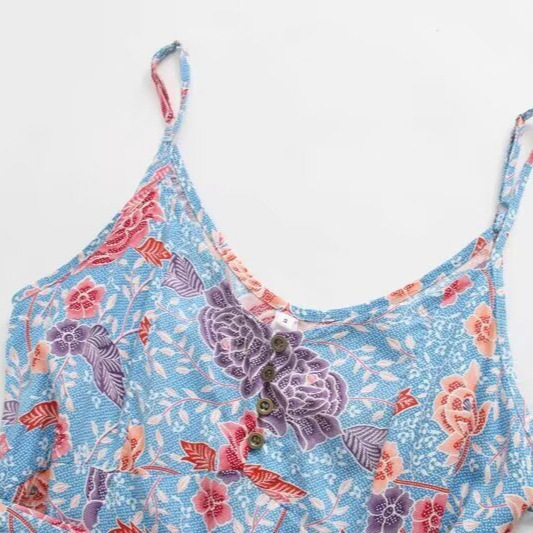 Floral Print Cami Dress with Slit
