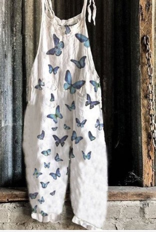 Sweet Floral Print Wide-Leg Jumpsuit