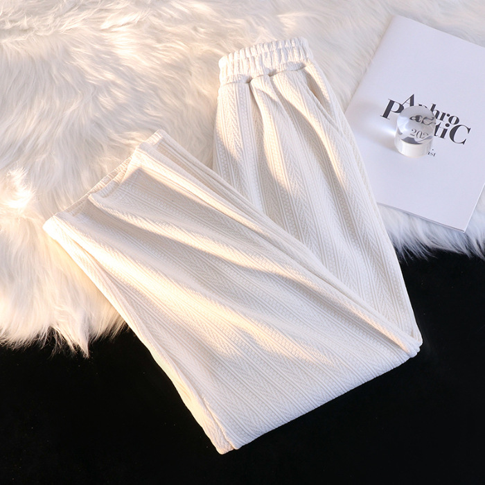 Women's High-Waist Wide-Leg Casual Pants Korean Style Slimming Straight-Leg