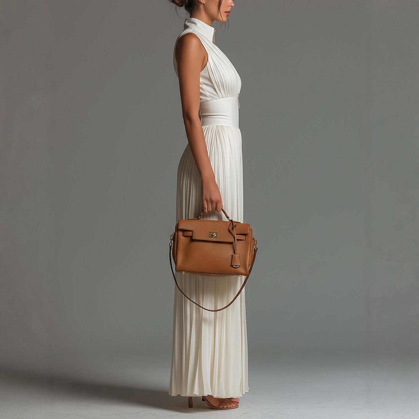 Women's Pleated Halter Wide-Leg Jumpsuit Sleeveless Deep V-Neck