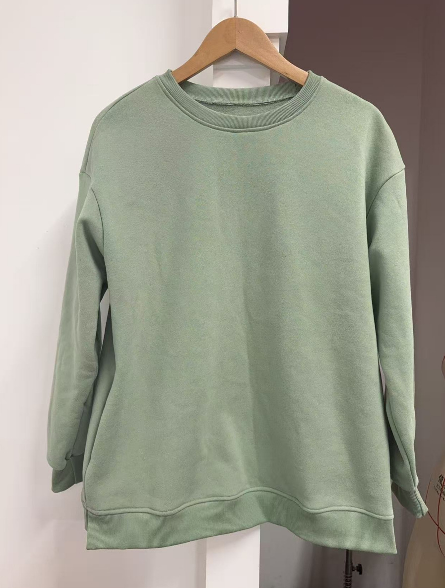 Women's Fleece Crewneck Pullover Sweatshirt Y2K Colorblock