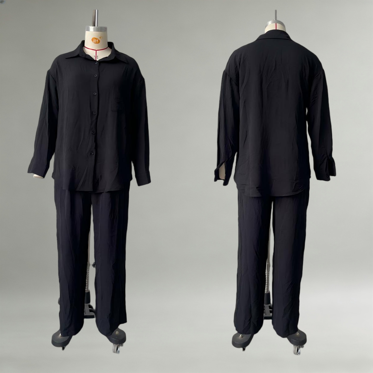 Women's Loose Fit Shirt and Pants Set Casual Commuter Two-Piece Outfit