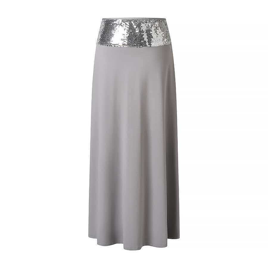 Women's Sleeveless Tie Top and Sequin Waist Long Skirt Two-Piece Set