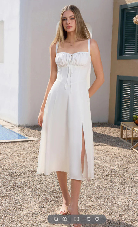 Women's Sleeveless A-Line Midi Dress Solid Color Commuter Style