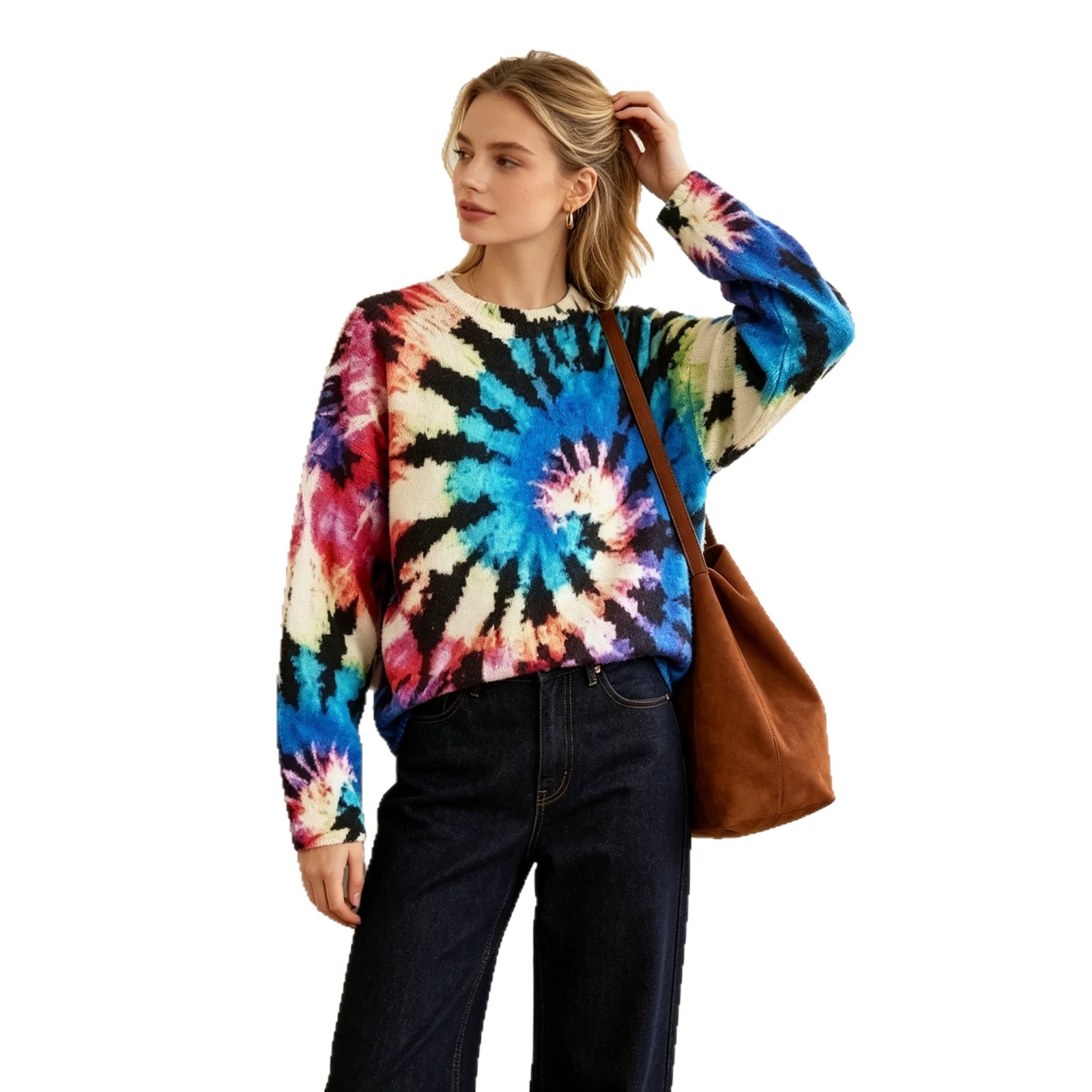 3D Print Christmas Sweater Women's Crewneck Long Sleeve Knit Pullover