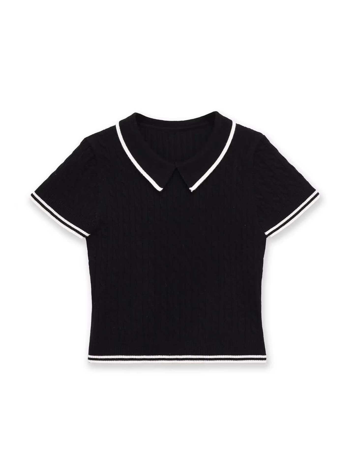 Women's Cable Knit Short Sleeve Sweater
