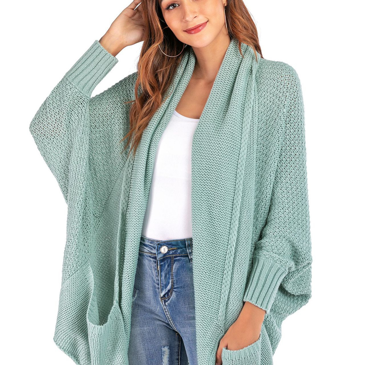Batwing Sleeve Knit Cardigan Sweater