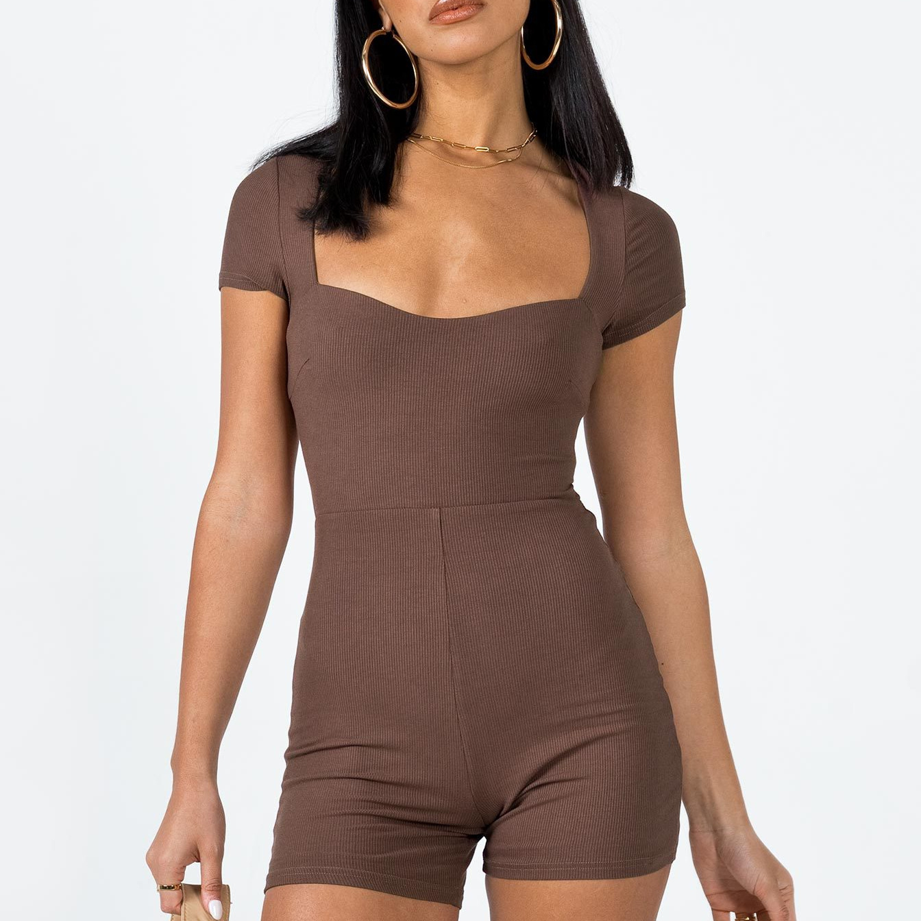 Women's Summer Bodycon Romper High Waist Shorts