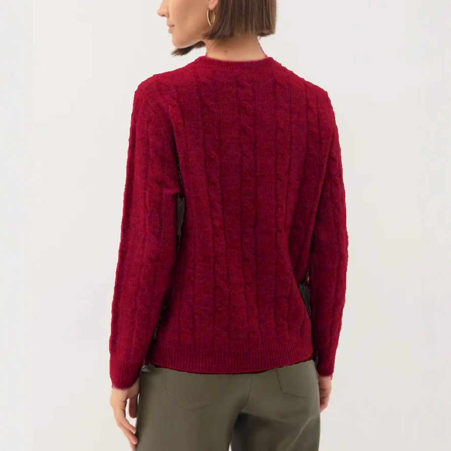 Women's Casual Crewneck Cable Knit Sweater