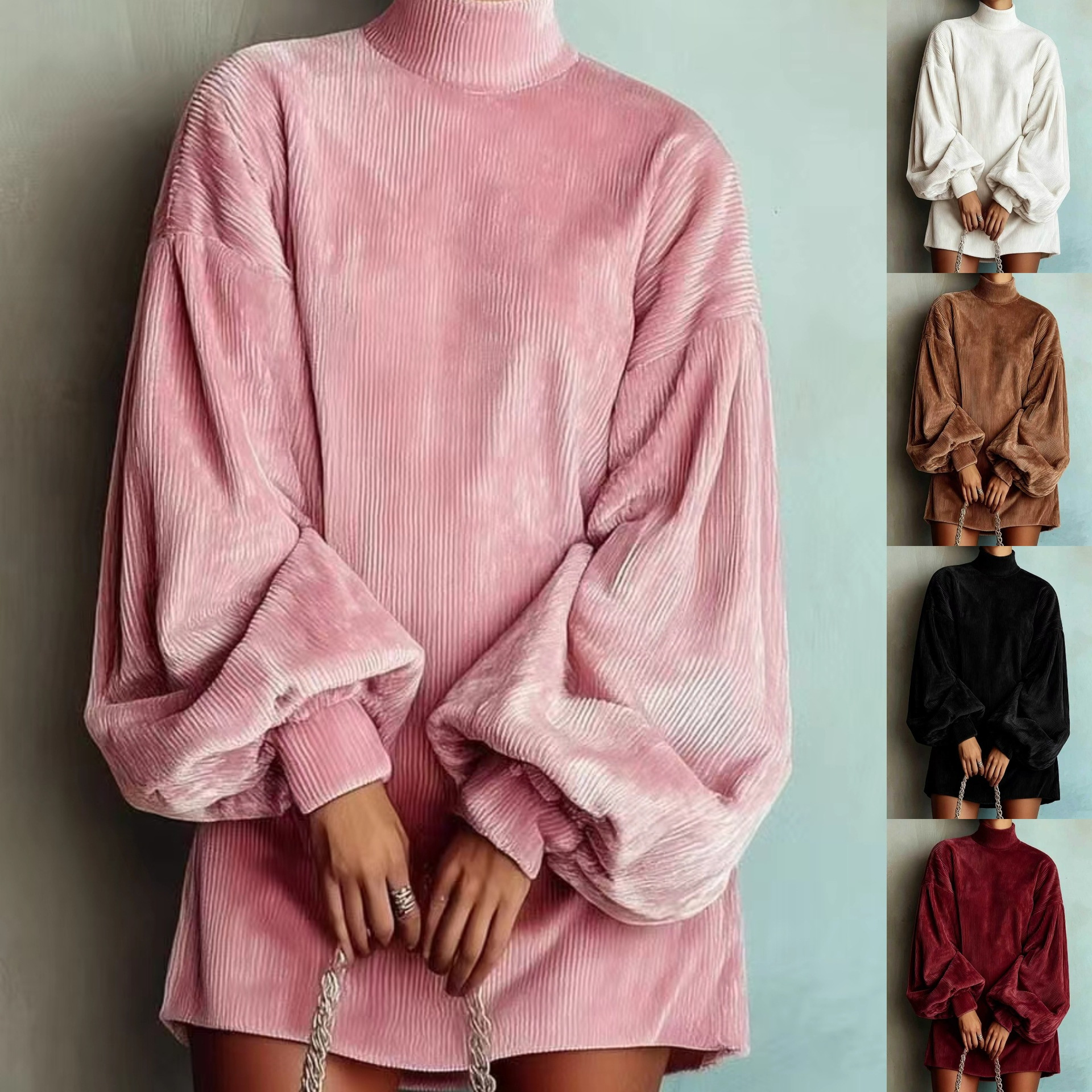 Women's Loose Lantern Sleeve A-Line Dress