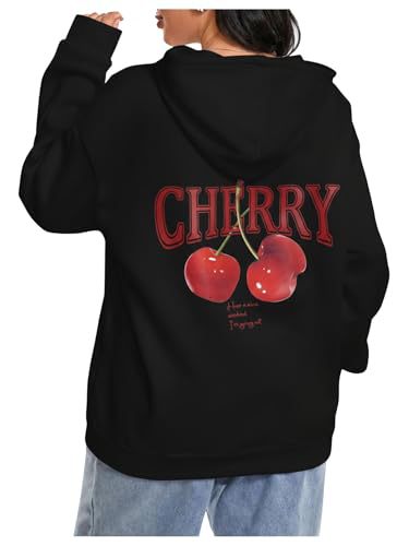 Women's Cherry Pool Letter Print Hoodie