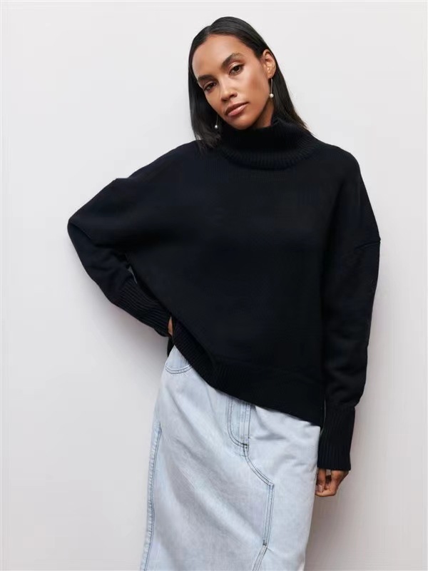Women's Loose Half-Turtleneck Sweater