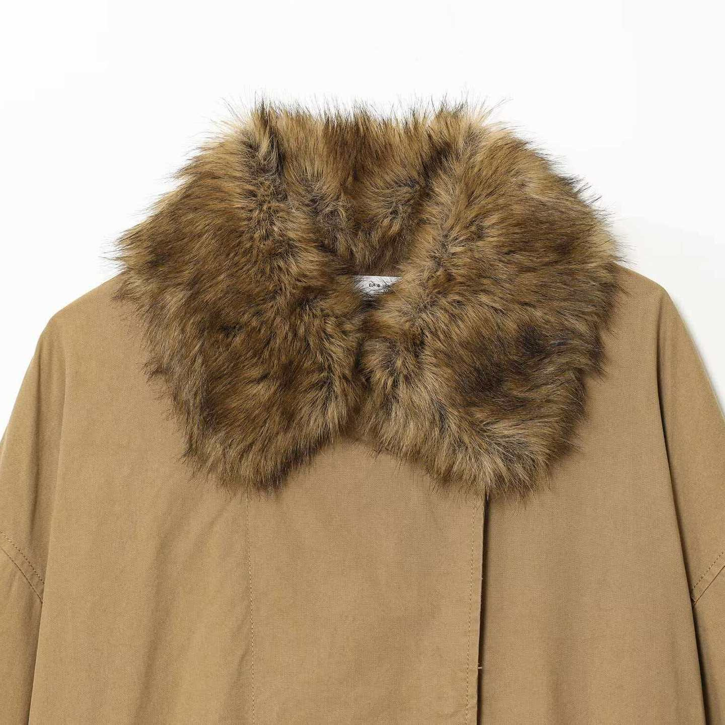 Faux Fur Collar Bomber Jacket