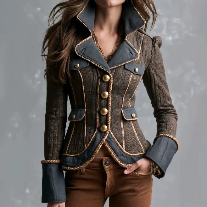 Retro Woven Trim Jacket