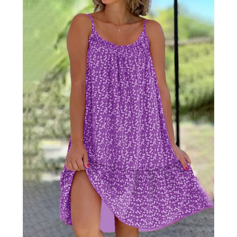 Floral Print Sleeveless Maxi Dress Plus Size S-5XL