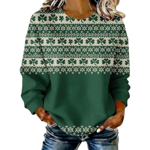 Women's Clover Print Casual Hoodie