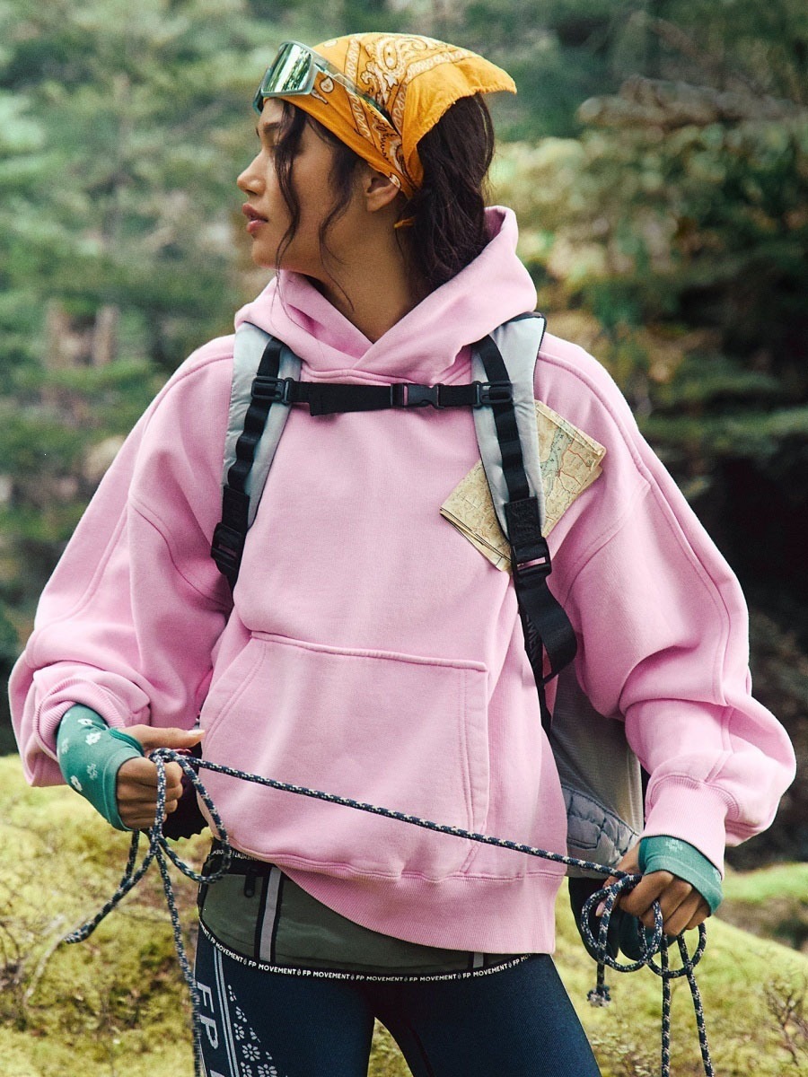 Retro Stand Collar Oversize Windproof Fleece-Lined Jacket with Drawstring
