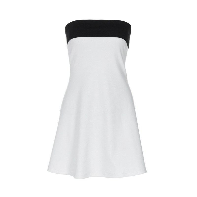 Women's Color-Block Off-Shoulder Strapless Bodycon Dress