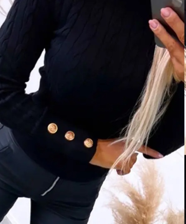 Women's Cable-Knit Textured Sweater, Solid Color Crewneck Pullover