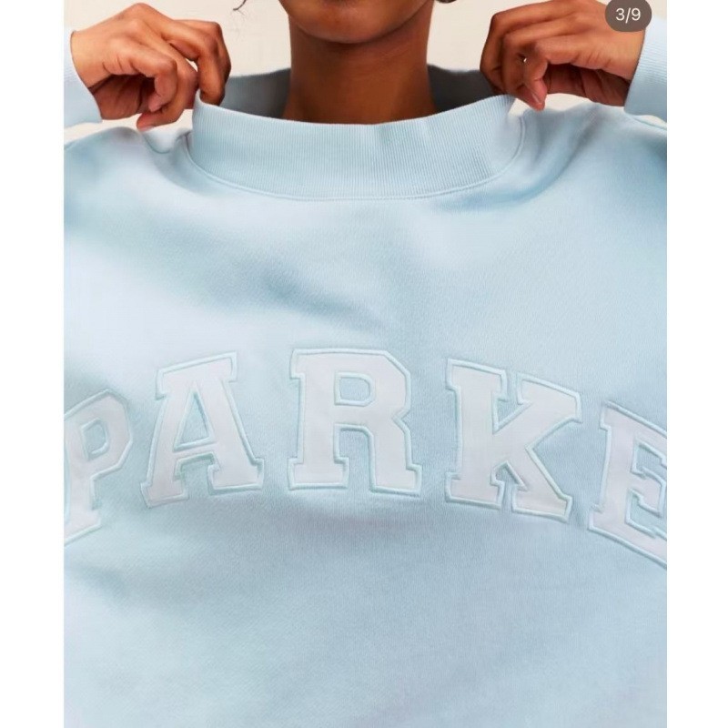 Embroidered Letter Crewneck Long-Sleeve Pullover Sweatshirt for Women