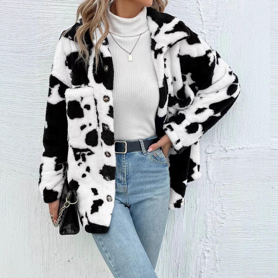 Double-Sided Fleece Cardigan with Pockets Warm Coat