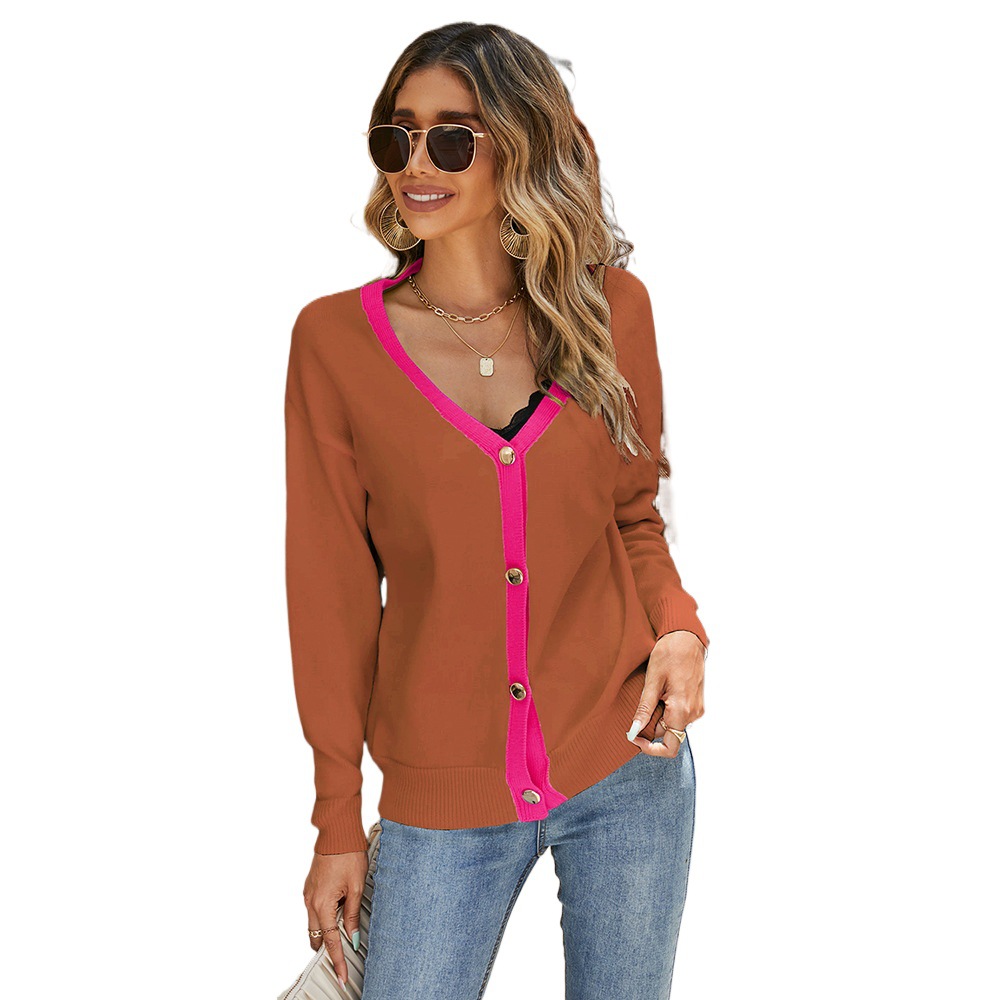 Women's V-Neck Knit Cardigan Sweater