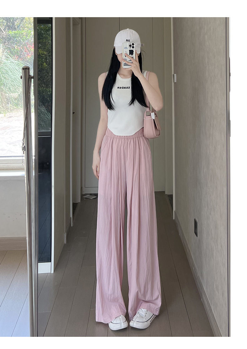 High-Waist Straight-Leg Drapey Loose Casual Pants