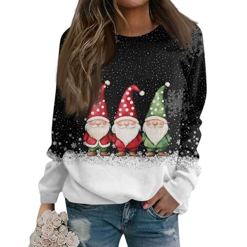 Women's Christmas Snowman Reindeer Print Sweatshirt