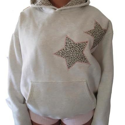Women's Star Leopard Print Casual Hoodie