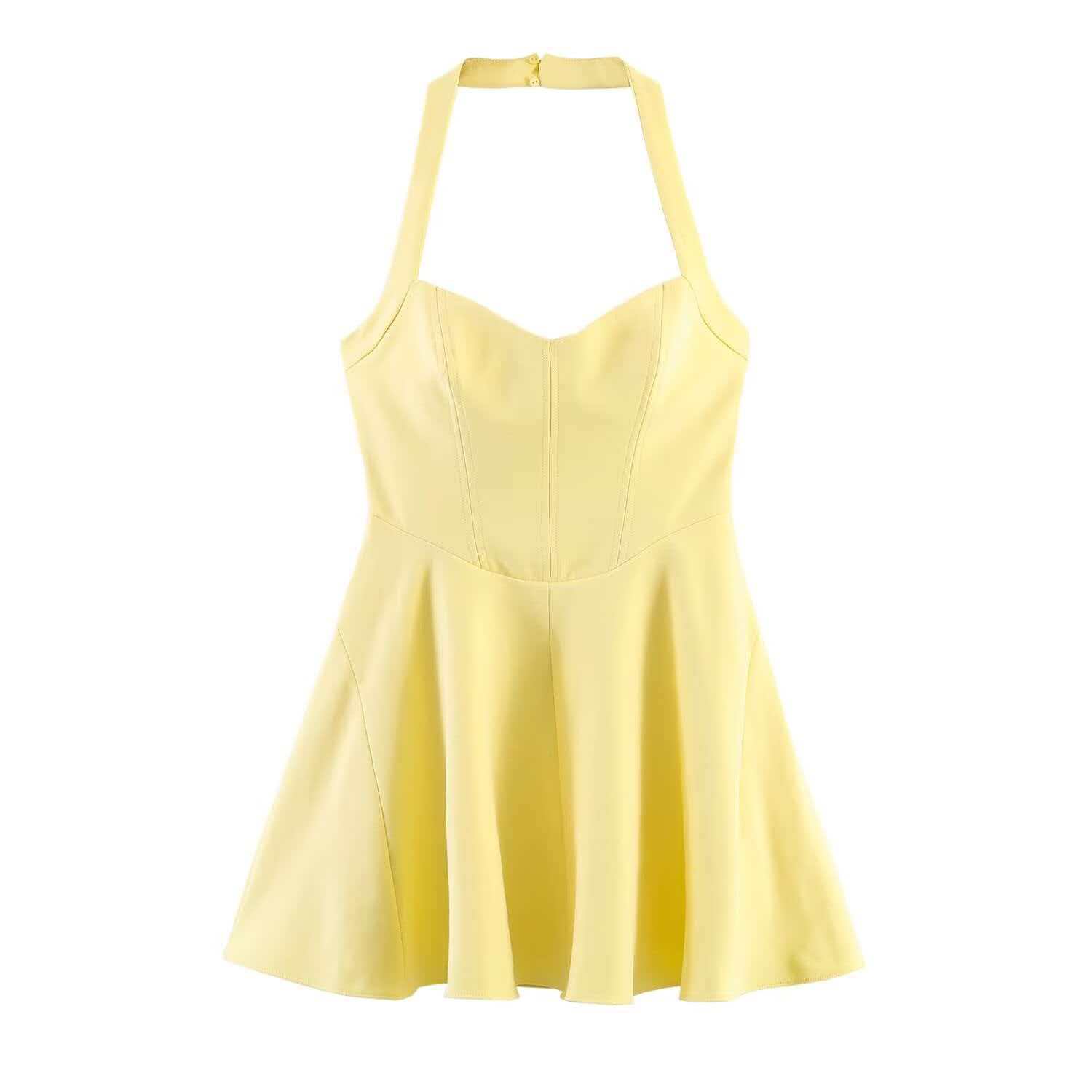 Women's Sexy Halter Neck Bodycon Mini Dress - Two Colors