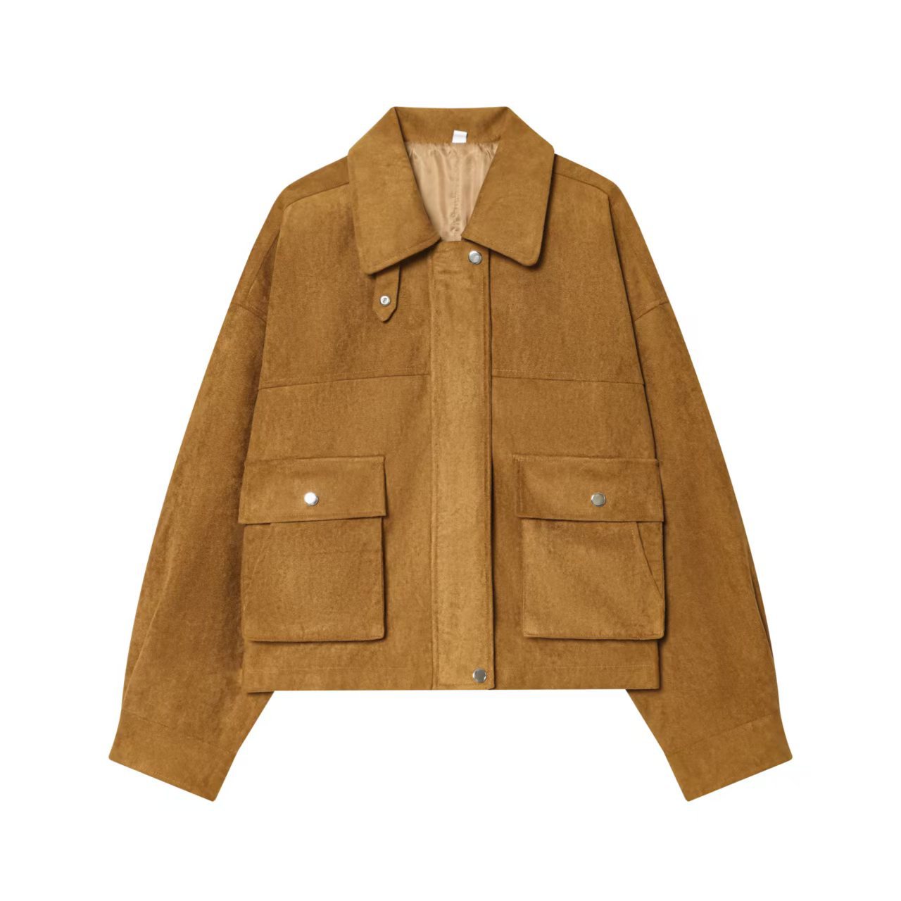 Faux Leather Bomber Jacket for Women