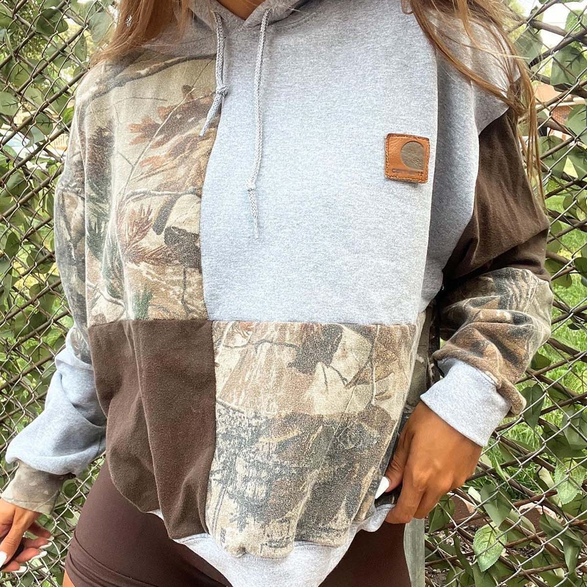 Women's Long Sleeve Printed Hooded Sweatshirt
