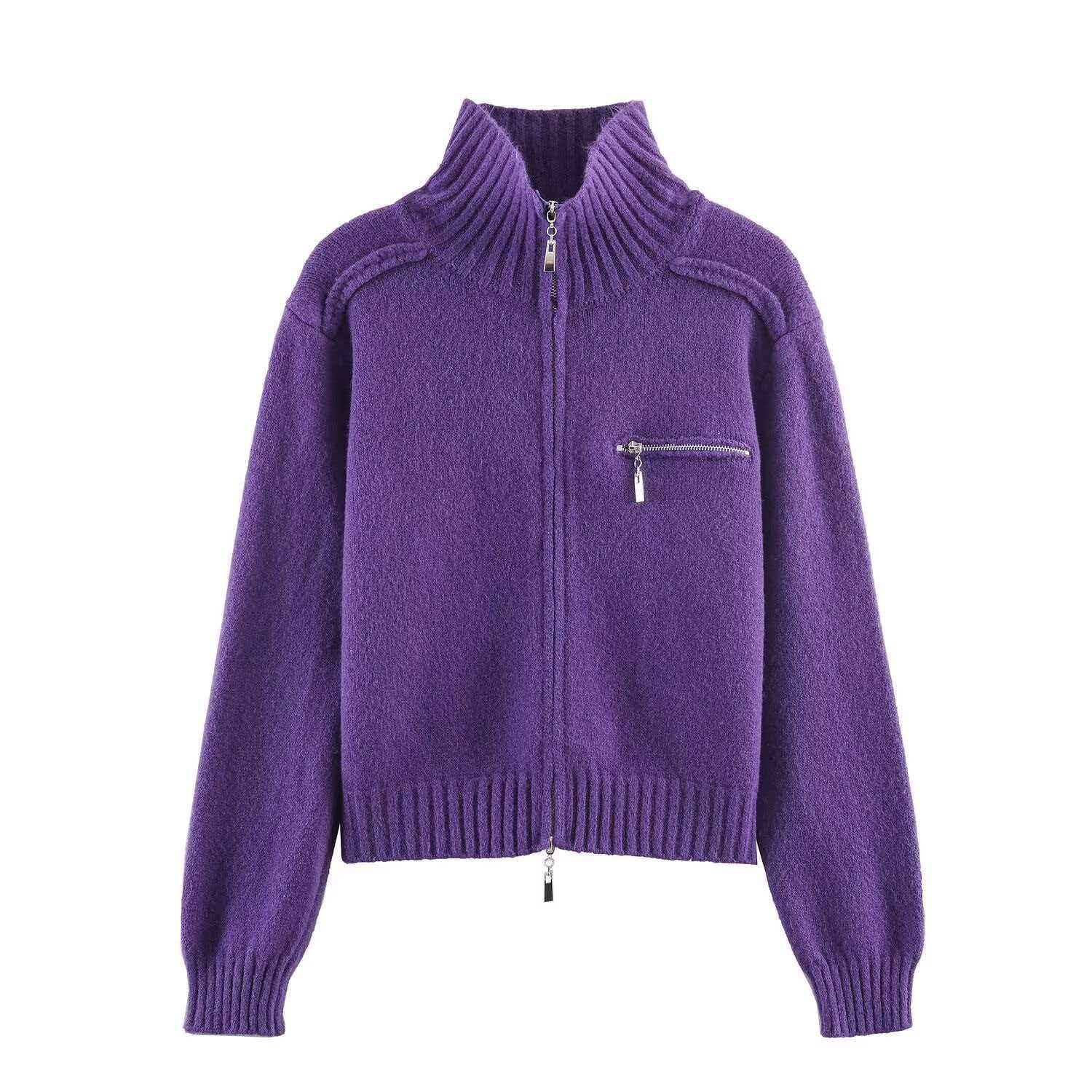 Women's Soft Knit Double-Zip Cardigan Sweater