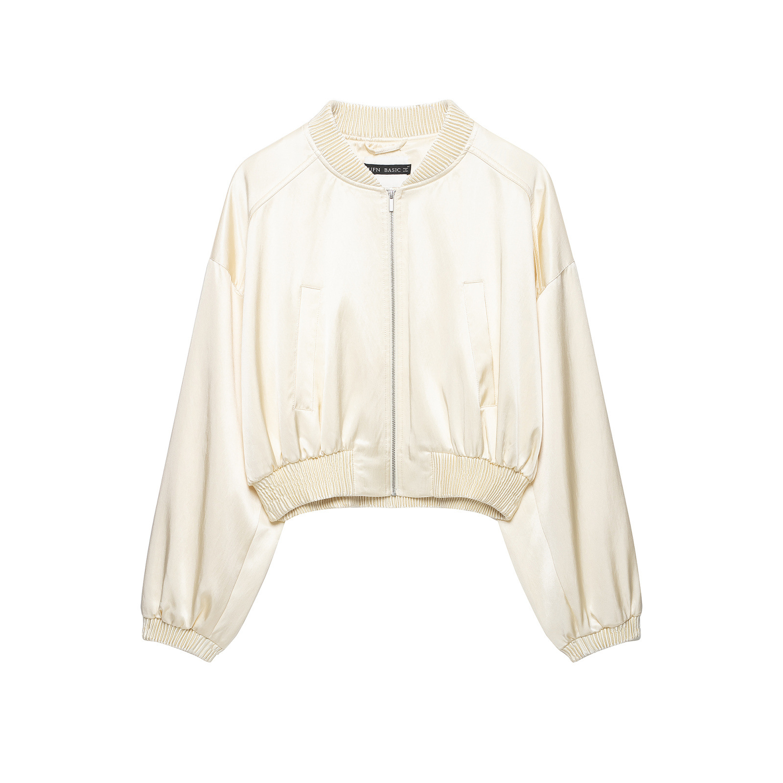 Women's Round Neck Zip-Up Jacket Casual Loose Fit