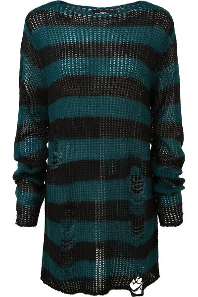 Mohair-Blend Striped Oversized Pullover Sweater Women's Mid-Length Knit