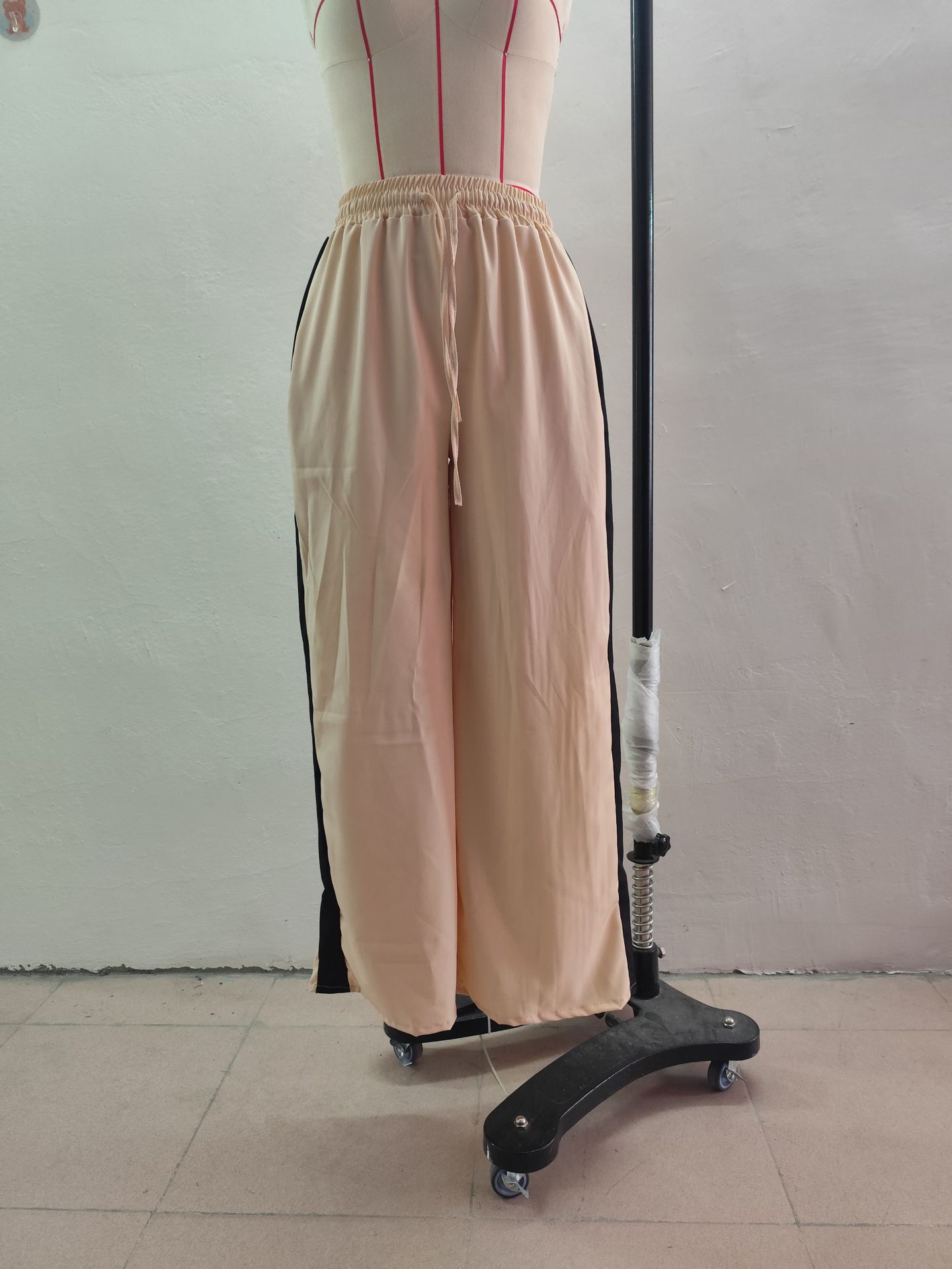 Leopard Print Patchwork Wide-Leg Casual Pants