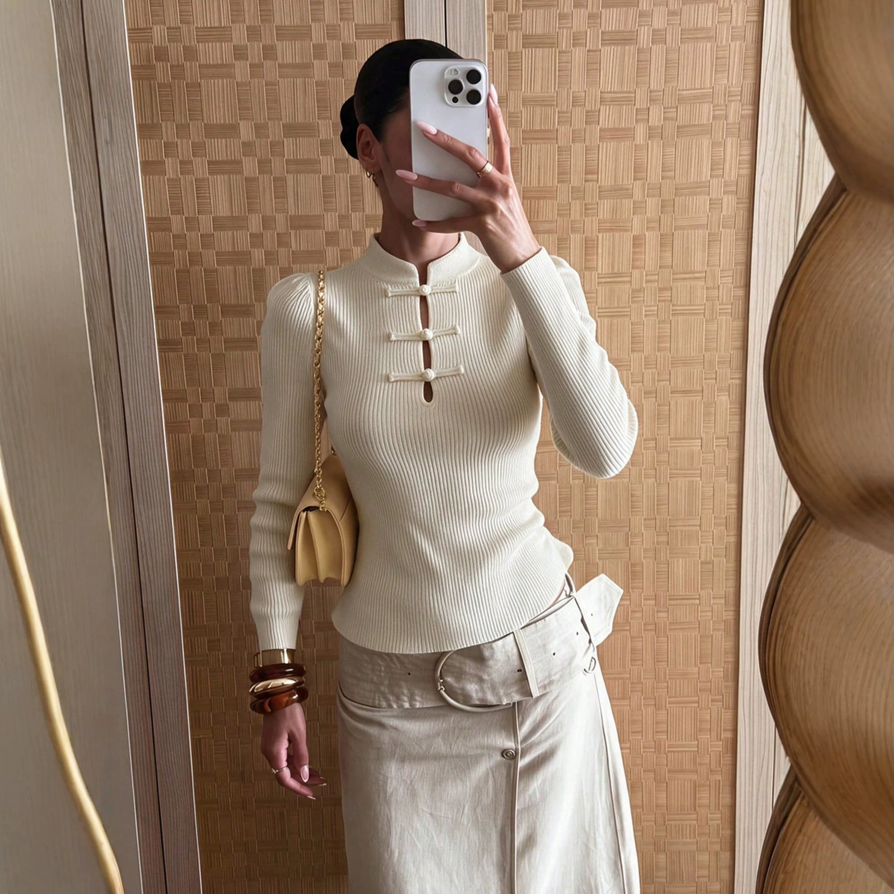 Women's Chinese Style Retro Slimming Knit Top