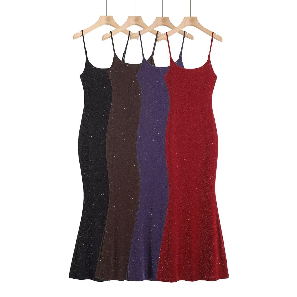 Women's Double-Layer Sequin Mermaid Cami Dress