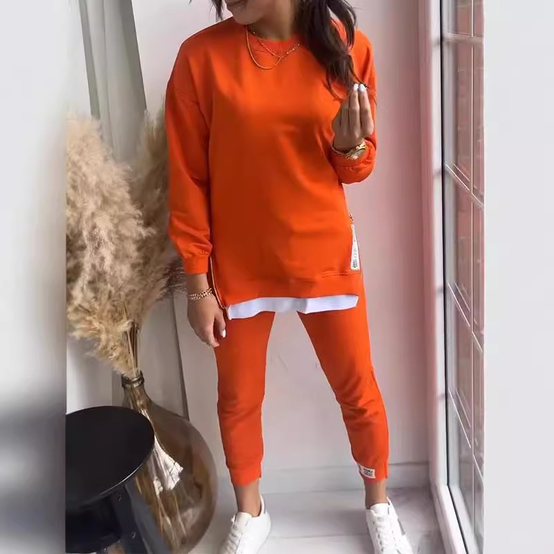 Color-Block Faux-Layer Hoodie & Pants Set